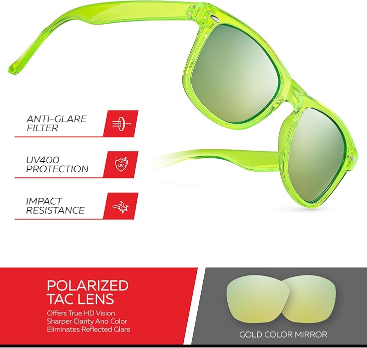 Retro Rewind Polarized Sunglasses for Men and Women - UV Protection Classic Sun Glasses
