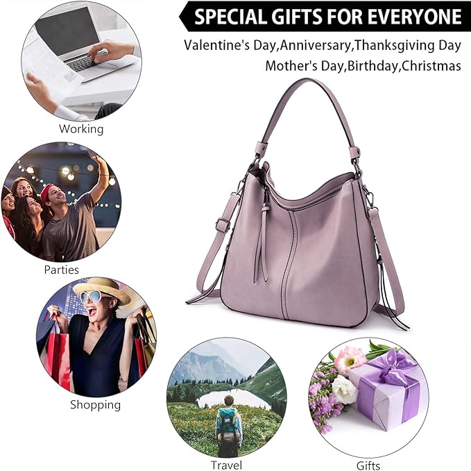 Realer Hobo Crossbody Bags for Women Designer Faux Leather Hobo Handbags Retro Large Size Shoulder Bag Bucket Purse