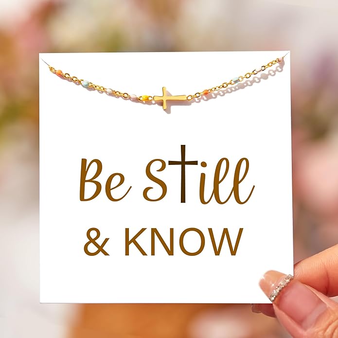 STORYJEWELLERY Christian Gifts for Women, Religious Confirmation and Baptism Gifts, Cross Bracelet for Women, Easter Gift, Encouragement Presents, Christian Jewelry