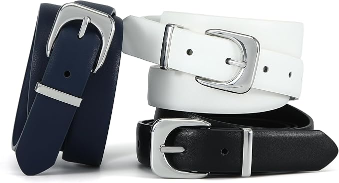 Earnda Belts for Women Faux Leather Waist Belt with Gold/Silver Buckle Casual Jeans Pants Dresses