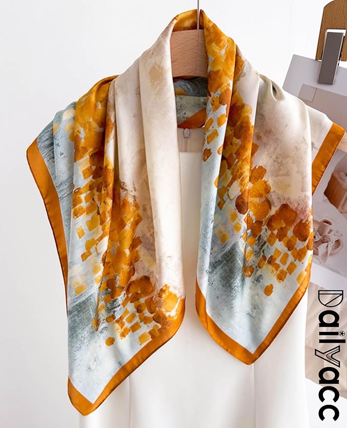 Dailyacc Hair Bandanas Scarf For Women Lightweight Fashion Neck Silk Satin Head Scarves For Sleeping Handbags Scarf