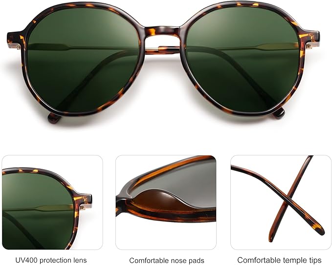 SOJOS Trendy Designer Hexagon Round Sunglasses for Women Fashion Big Shades Geometric Women Sunglasses SJ2181
