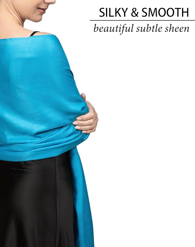 Achillea Soft Silky Pashmina Scarf for Women – Shawl Wrap for Evening Dresses, Bridesmaids, Weddings & Everyday Wear