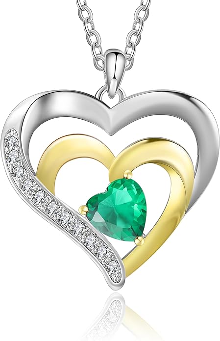 GLAMCARAT Personalized mothers necklace with birthstones names sterling silver jewelry for women customized engraved necklace