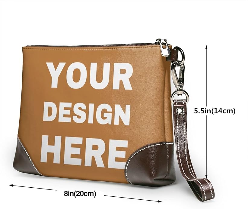Custom Leather Wristlet Personalized Wallets For Women Men Wristlet Handbags Customized Clutch Purses For Women