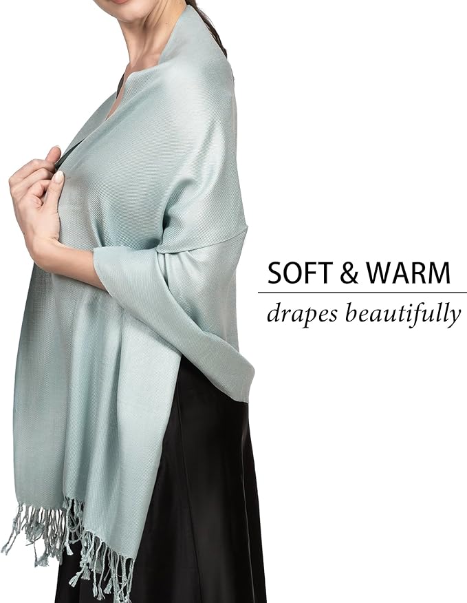 Achillea Soft Silky Pashmina Scarf for Women – Shawl Wrap for Evening Dresses, Bridesmaids, Weddings & Everyday Wear