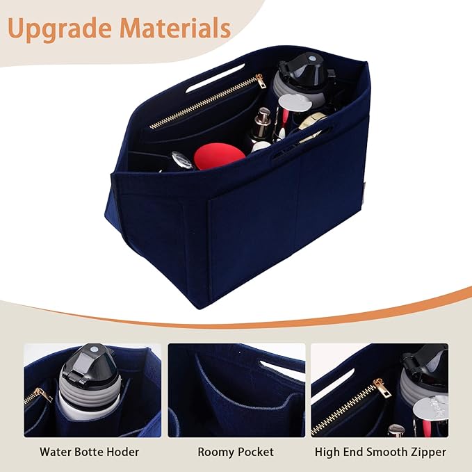 ZTUJO Purse Organizer Insert For Longchamp Le Pliage, Premium Felt Longchamp Purse Organizer Insert (Navy Blue, Medium For Shoulder Bag S & Energy Small & Xtra S)