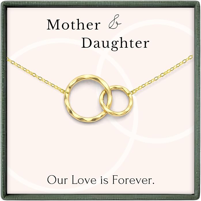 HOPE LOVE SHINE Mom Gift from Daughter - Sentimental, Meaningful Mother and Daughter Necklace, Jewelry, 14k Gold Plated Sterling Silver