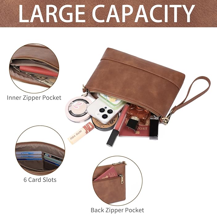 GAEKEAO Wristlet Wallet Clutch Purses For Women Small Crossbody Bag Cell Phone Wallet Purse Shoulder Handbag with Card Slots