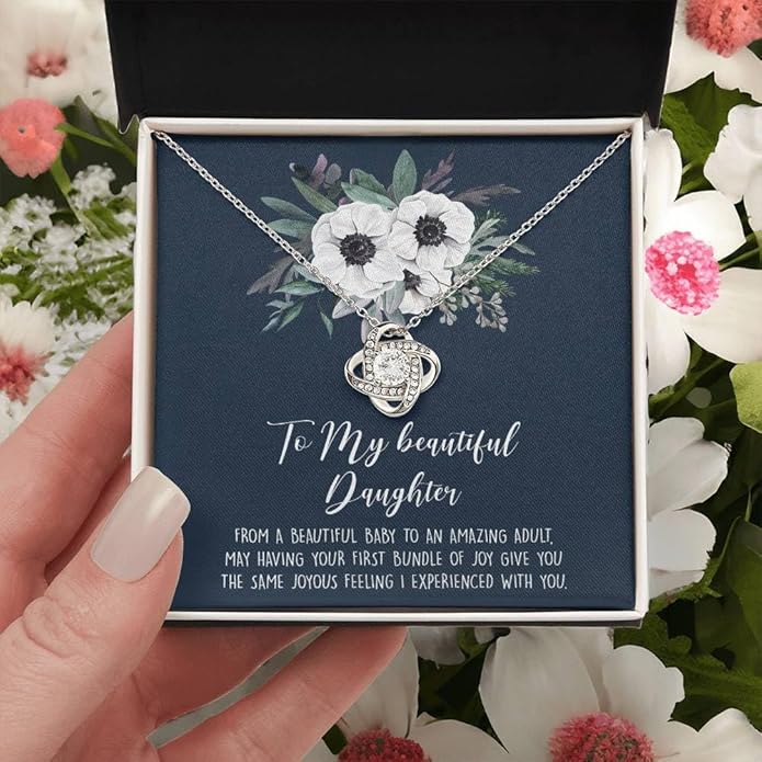 VIRAGIL To My Daughter Gift Necklace From Dad or Mom - Badass Daughter Jewelry With Heartfelt Message & Elegant Box