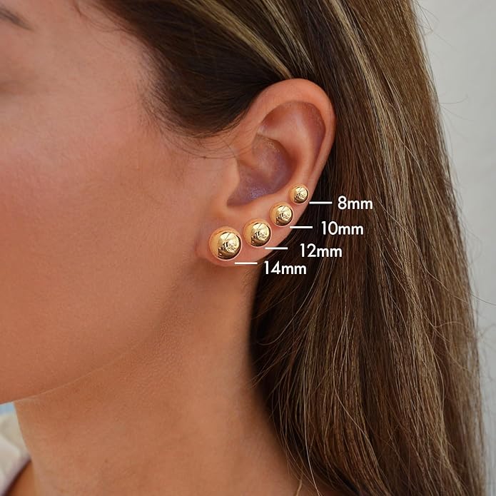 FAMARINE Dot Earrings Gold Silver Stud Earrings for Women Flat Round Earring Minimalist Earring
