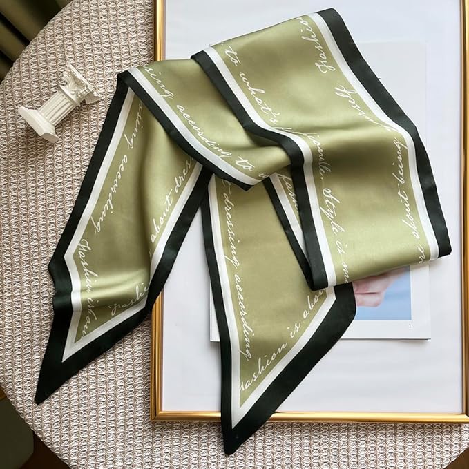 Silk Head Scarf for Hair Fashion Headwrap for Women Lightweight Neck Tie