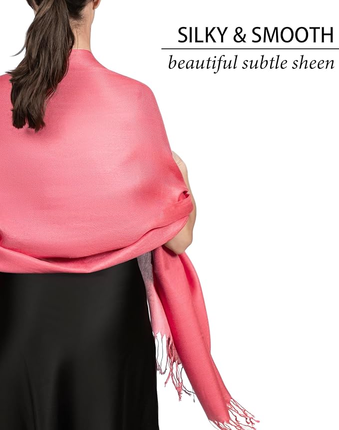 Achillea Soft Silky Pashmina Scarf for Women – Shawl Wrap for Evening Dresses, Bridesmaids, Weddings & Everyday Wear