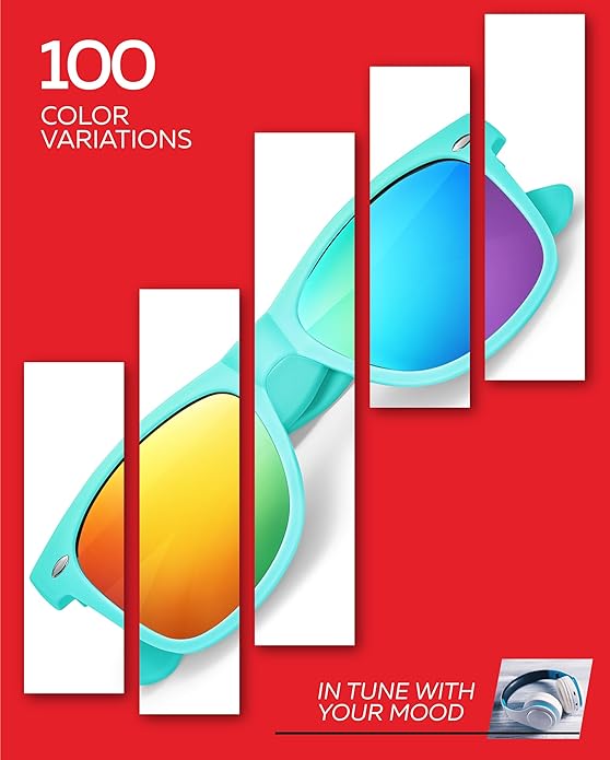 Retro Rewind Polarized Sunglasses for Men and Women - UV Protection Classic Sun Glasses