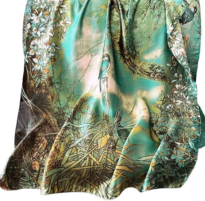 Pokeedioty Scarfs for Women Lightweight Head Scarf Fashion Scarves Elegant Floral Pattern Sunscreen Shawls and Wraps