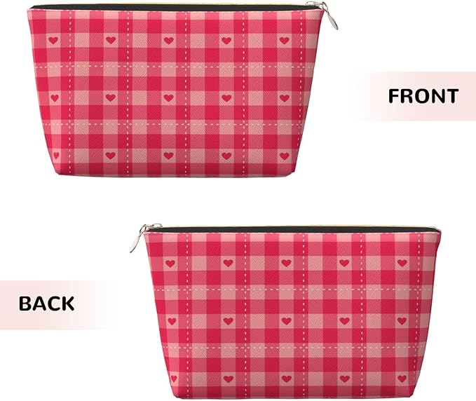 Cute Valentine's Day Hearts Makeup Bag Zipper Pouch Travel Portable Cosmetic Bag Organizer for Women