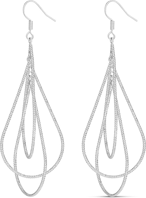 MILLA Teardrop Earrings - Designer Silver Statement Earrings or Gold Dangle Earrings for Women Trendy Upscale Dangly Earrings