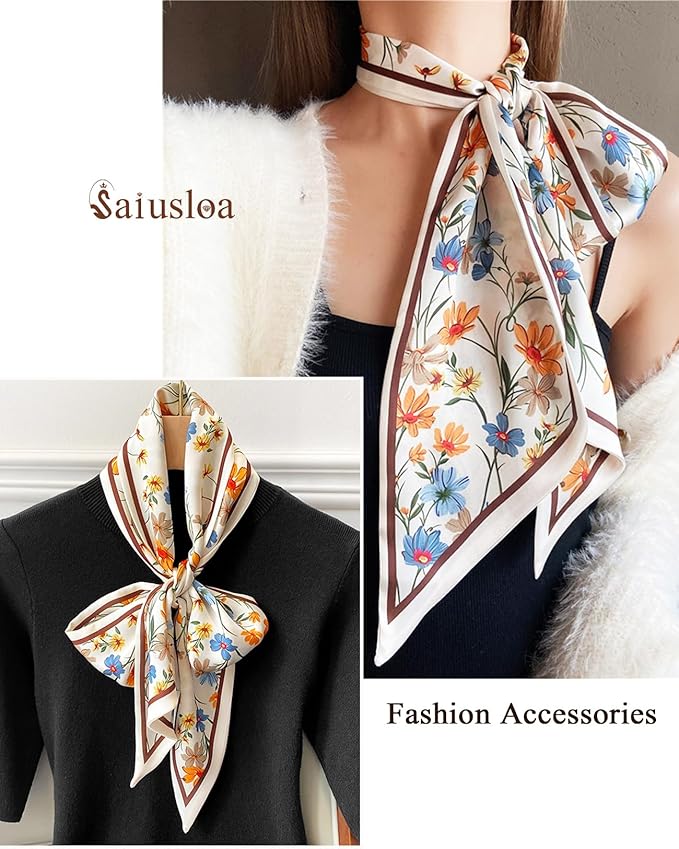 Purse Scarf For Handbags Head Scarves For Women's Hair Bags Scarfs Long Skinny Scarves Fashion Silky