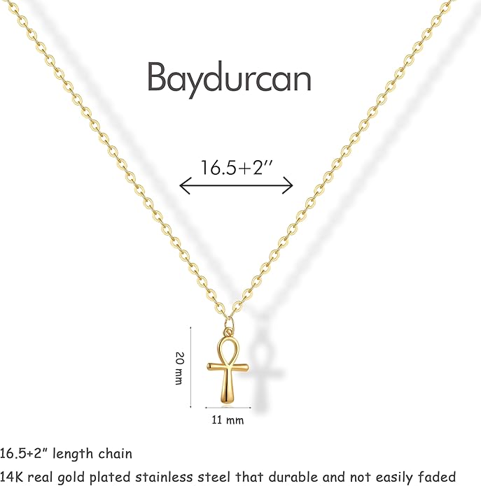 Baydurcan Dainty Gold Necklace for women - 14K Gold Plated Pendant Necklaces Gifts for Friends Sister Mother, Birthday, Christmas, Graduation, Inspirational Gifts