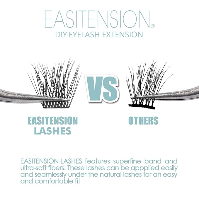 DIY Eyelash Extension, 3D Effect Individual Glue Bonded Lash Clusters Volume Lashes Set, Home Eyelash Extension, D curl Lashes Pack (10MM-Volume)