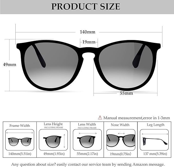 Vintage Round Polarized Sunglasses for Women Men Classic Retro Trendy Designer Style Sun Glasses UV400 Protection