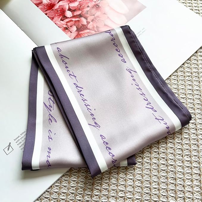 Silk Head Scarf for Hair Fashion Headwrap for Women Lightweight Neck Tie