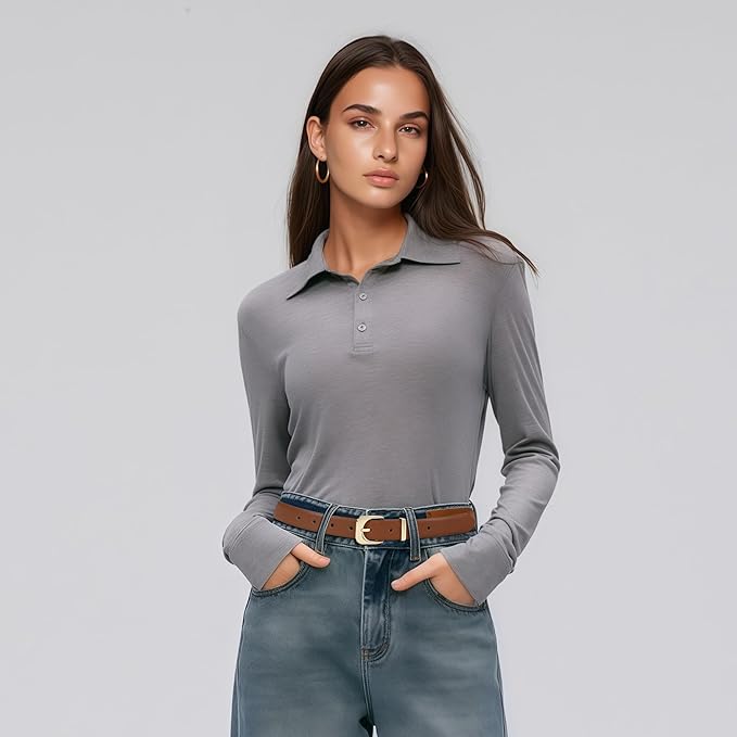Earnda Belts for Women Faux Leather Waist Belt with Gold/Silver Buckle Casual Jeans Pants Dresses