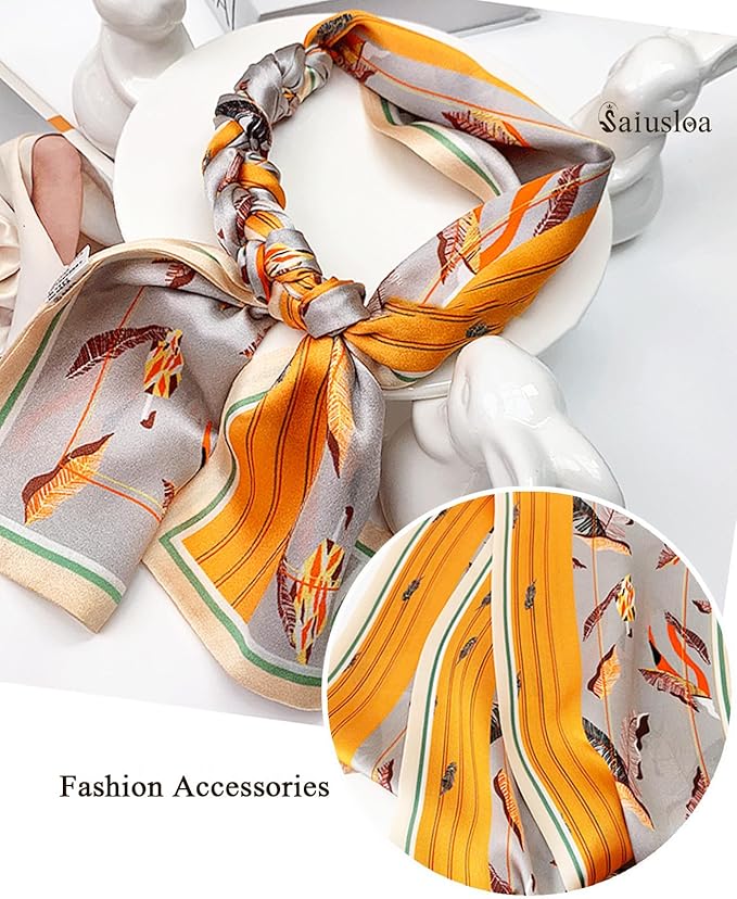 Purse Scarf For Handbags Head Scarves For Women's Hair Bags Scarfs Long Skinny Scarves Fashion Silky