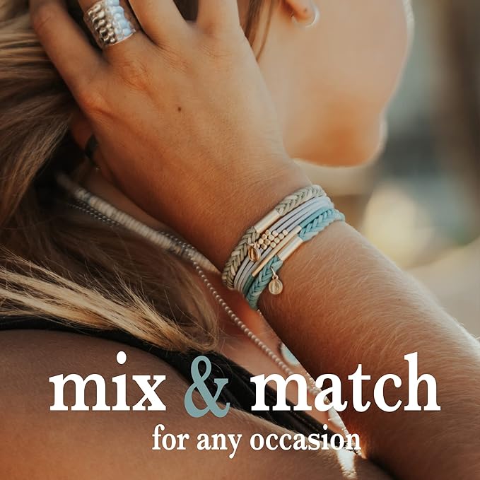 K'lani Hair Tie Bracelets for Women - Elastic Hair Bands That Double as Stylish Jewelry - Aloha - Small