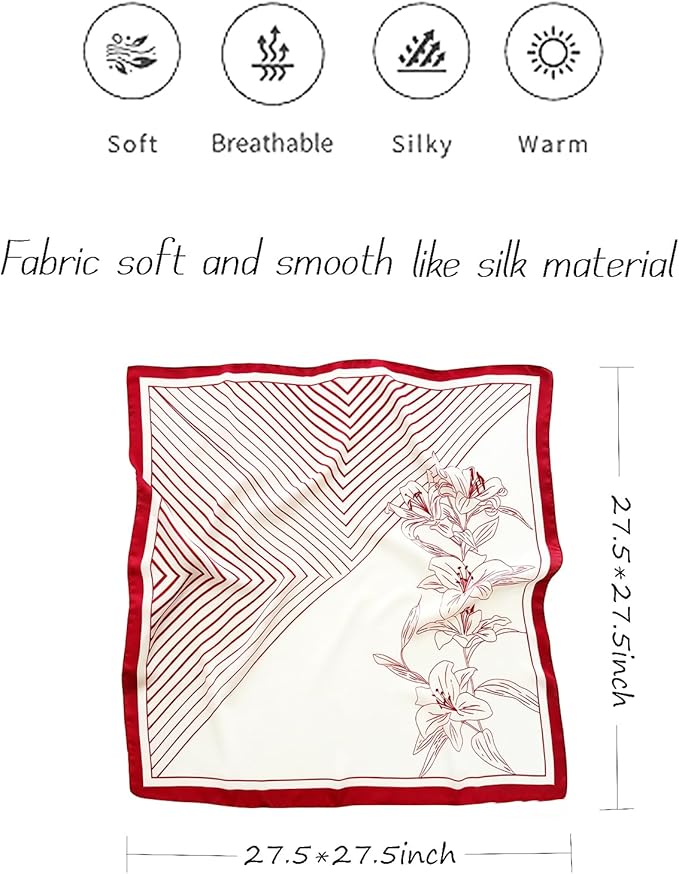 Satin Bandanas Head Scarf For Women Hair Scarves Accessories Lightweight Fashion Wrap Neck Silk Sleeping Headscarf