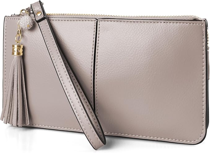 befen Genuine Leather Wristlet Clutch for Women Ultra-Slim Ladies Credit Card Holder Wallet Purses with RFID Protection