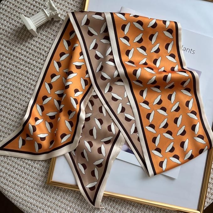 Silk Head Scarf for Hair Fashion Headwrap for Women Lightweight Neck Tie