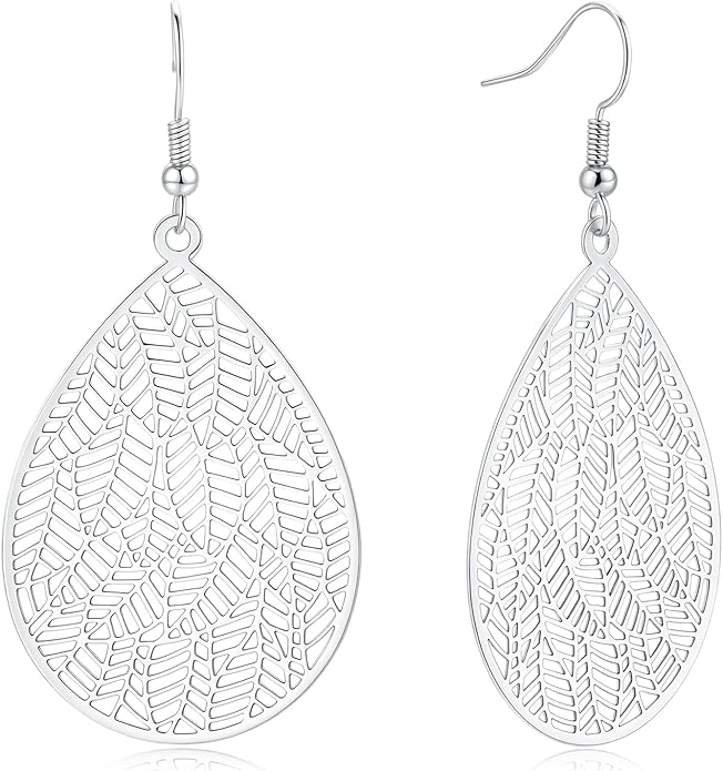 Large Gold Earrings for Women, Chunky Gold Statement Drop Dangle Earring Maple Leave Ginko Leaf Jewelry Gifts