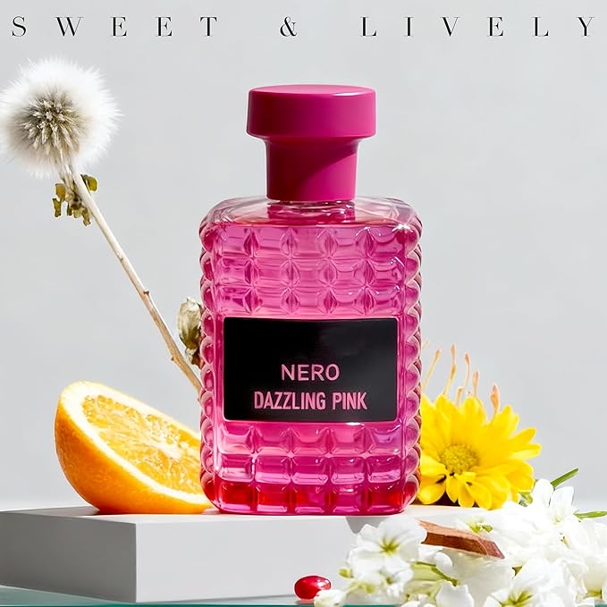 VALENTINE-DAZZLING PINK EDP Perfume for Women, Grapefruit & Jasmine Scent, Long Lasting Floral Fragrance, Cologne for Daily Use, 3.4 Fl Oz
