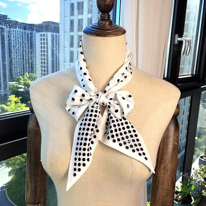 100% Mulberry Silk Ribbon Scarf for Hair Beach Head Wraps for Women Handbag accessories Necktie