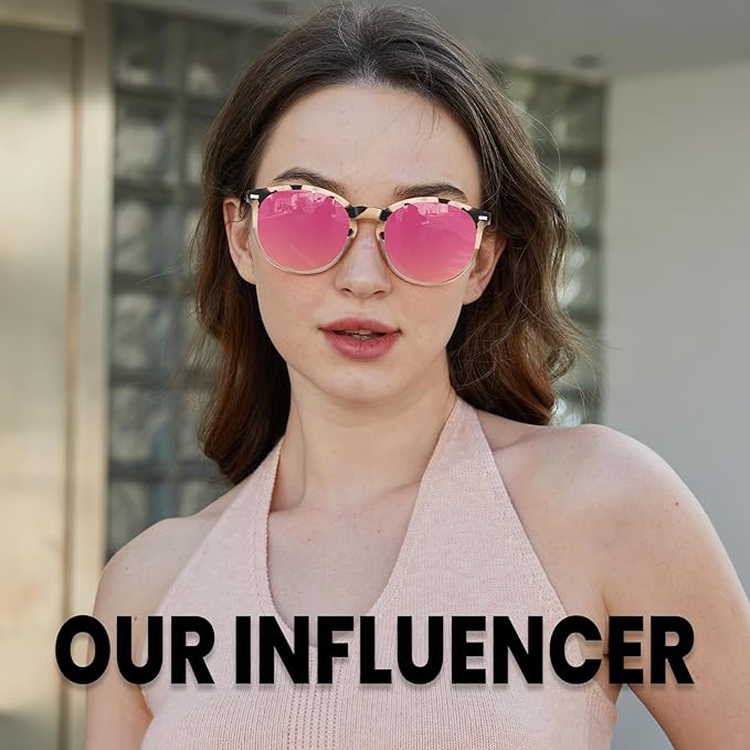 DUCO Polarized Sunglasses for Women Retro Round Women's Sunglasses Classic Vintage UV400 Shades DC1230