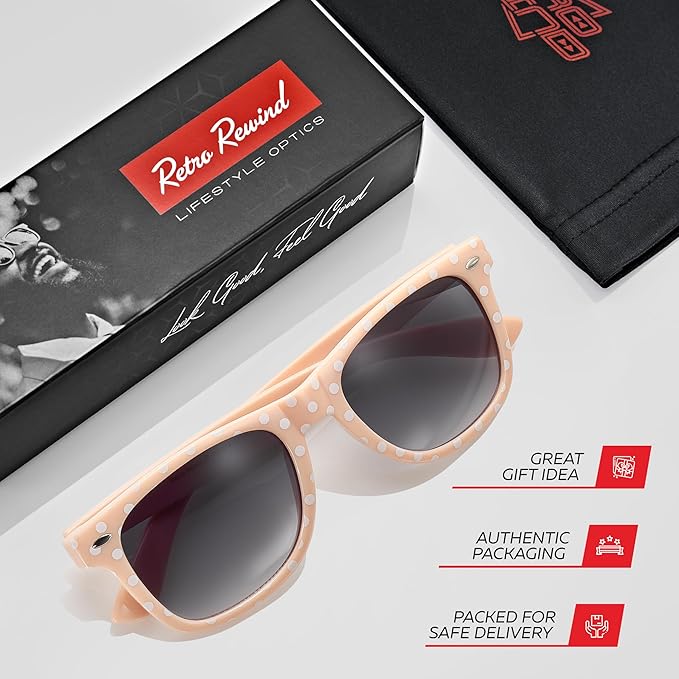 Retro Rewind Polka Dot Vintage Fashion Sunglasses for Women UV400