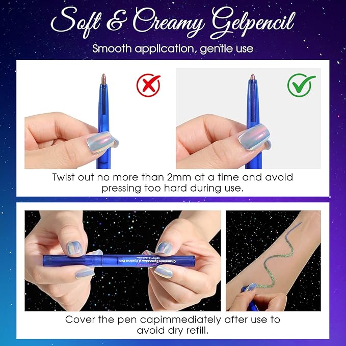 Chameleon Metallic Eyeshadow & Eyeliner Gel Pencil – Multichrome Shifting Colors Glitter Eye Makeup, Waterproof Long-Lasting Smudge-Proof Duochrome Pencil (Forest Green to Chartreuse Gold)