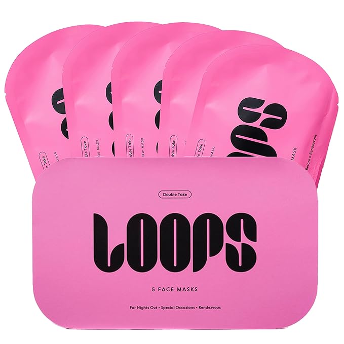 LOOPS DOUBLE TAKE - Hydrogel Korean Face Mask - Calms & Soothes Skin’s Surface - Helps Refine Pores - For All Skin Types - Gifts for Women, Stocking Stuffer - 5 pc