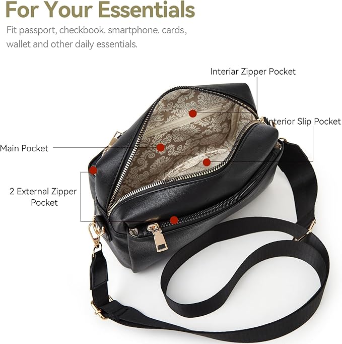 SENDEFN Leather Crossbody Bag for Women Small Clutch Purses Crossbody Shoulder Handbag Wallet Purses RIFD Card Slots