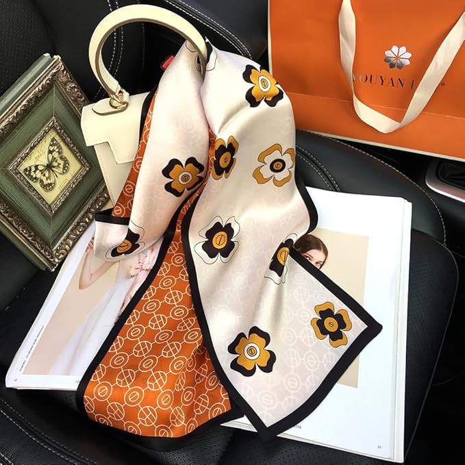 100% Mulberry Silk Ribbon Scarf for Hair Beach Head Wraps for Women Handbag accessories Necktie