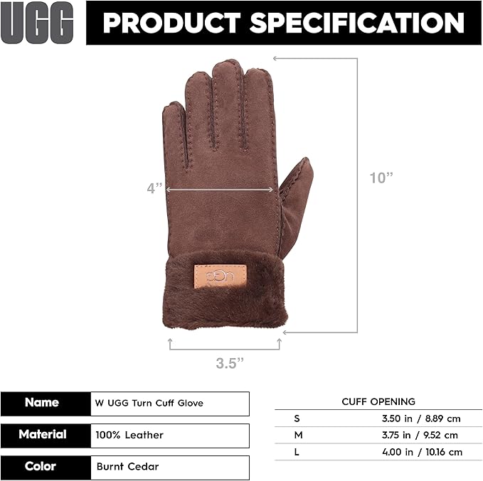 UGG womens Turn Cuff Water Resistant Sheepskin Gloves