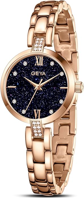 GeYa Silver Watch for Women Elegant Dressy Watch, Dainty Diamond Dial Stainless Steel Bracelet, Japanese Quartz Movement, 5ATM Water Resistant, Ideal for Petite Wrist, Gift Ready