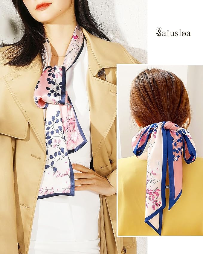 Purse Scarf For Handbags Head Scarves For Women's Hair Bags Scarfs Long Skinny Scarves Fashion Silky