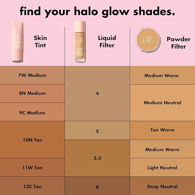 e.l.f. Halo Glow Liquid Filter, Complexion Booster For A Glowing, Soft-Focus Look, Infused With Hyaluronic Acid, Vegan & Cruelty-Free, 4 Medium