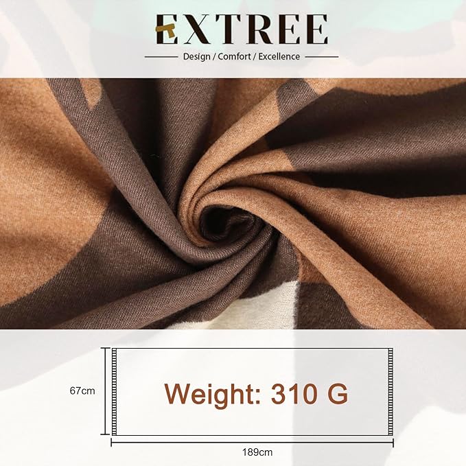EXTREE Scarfs for Women Pashmina Silky Shawl Wrap for Evening Dressing Blanket Open Front Poncho Cape
