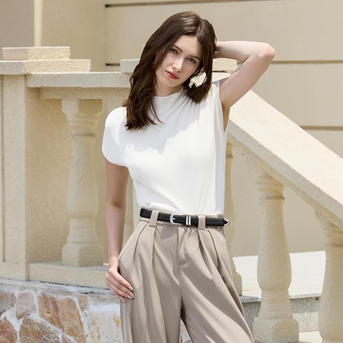 VATAN Women Leather Belt for Jeans Dresses Pants Fashion Ladies Casual Waist Belt with Gold Buckle