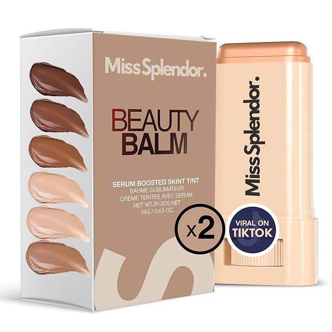 Beauty Balm Skin Tint 2 Pack– (Shade 3) Serum-Boosted Skin Tint Stick for Black Women, Hybrid Foundation & Skincare, Splendor Skin Tint, Sheer-to-Light Buildable Coverage