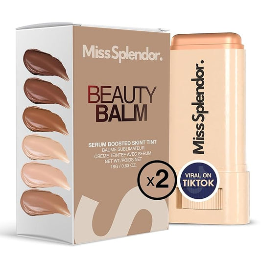 Beauty Balm Skin Tint 2 Pack– (Shade 3) Serum-Boosted Skin Tint Stick for Black Women, Hybrid Foundation & Skincare, Splendor Skin Tint, Sheer-to-Light Buildable Coverage