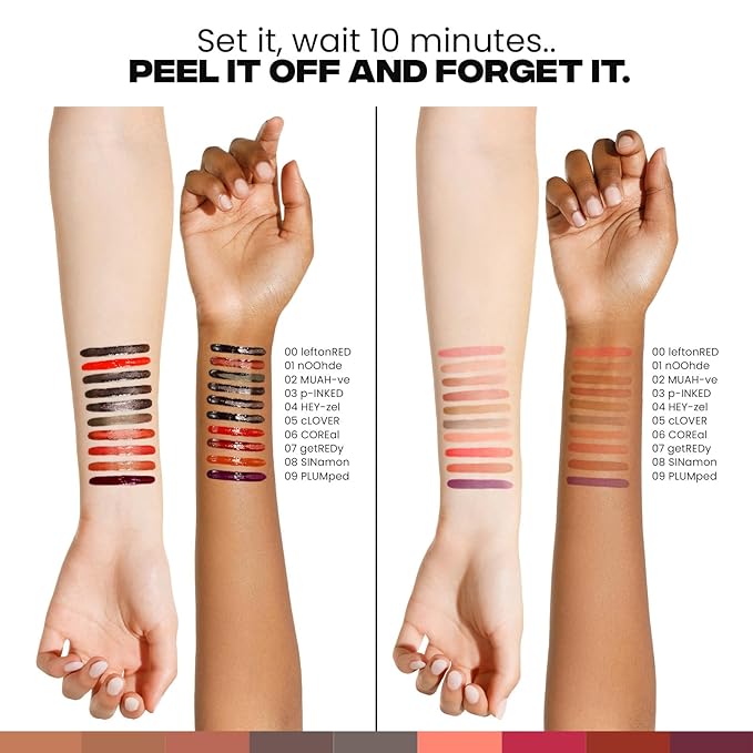 Sacheu Lip Liner STAY-N Peel Off Lip Stain — Long Lasting Waterproof Lip Tint with Hyaluronic Acid & Vitamin E — Transfer Proof Matte Finish, Vegan & Cruelty-Free (PLUMped)